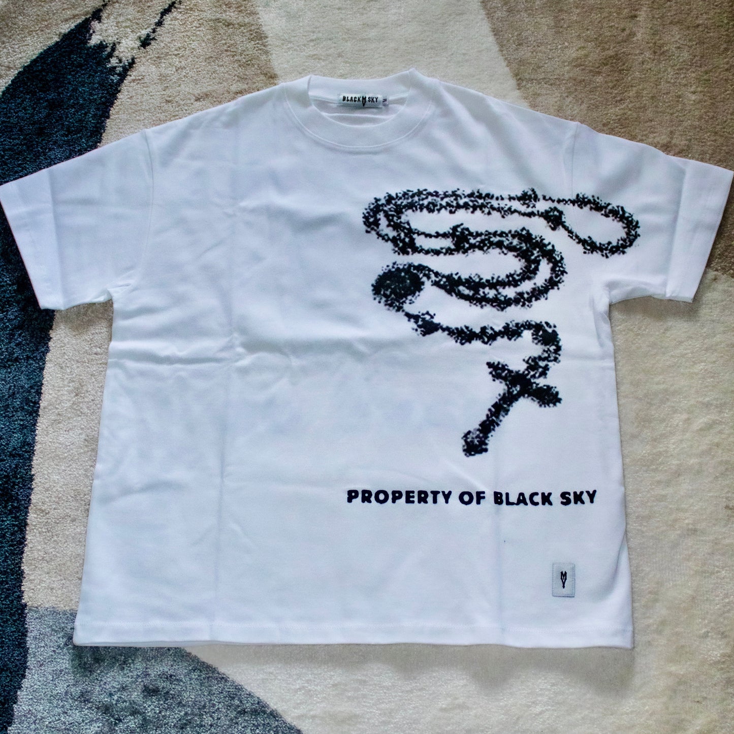 rosary graphic tee - blacksky